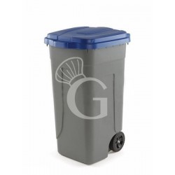 Pattumiera blu e grigia in polietilene 80 LT