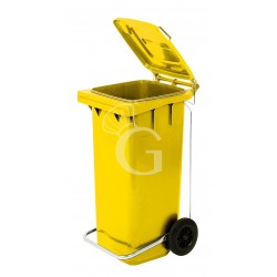 Bidone in polietilene per la raccolta differenziata con kit pedale e anello fermasacco 240 LT