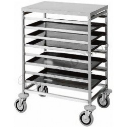 Carrello inox portateglie per 8 teglie 800 x 600 mm o 16 teglie 400 x 600 mm