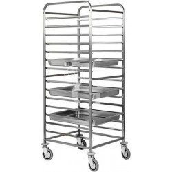 Carrello portateglie per 14 teglie GN2/1 o 28 GN1/1 - L 650 mm x P 760 mm x H 1820 mm