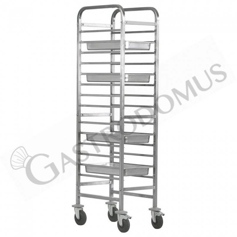 Carrello portateglie per 14 teglie GN1/1 - L 460 mm x P 620 mm x H 1820 mm Carrello portateglie per 14 teglie GN1/1 - L 460 mm x P 620 mm x H 1820 mm