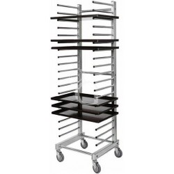Carrello inox portateglie per 20 teglie 600 x 400 mm - L 510 mm x P 470 mm x H 1770 mm