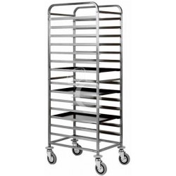 Carrello inox portateglie per 20 teglie 60 x 40 cm - L 520 mm x P 720 mm  H 1820 mm