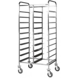 Carrello portavassoi in inox per 20 vassoi GN1/1 - L 740 mm x P 620 mm x H 1750 mm