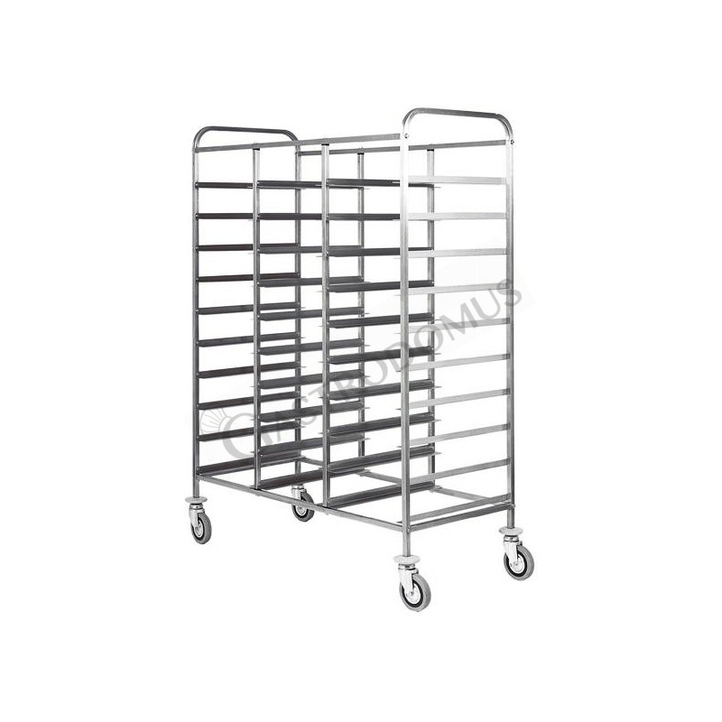 Carrello portavassoi in inox per 30 vassoi GN1/1 - L 1100 mm x P 620 mm x H 1750 mm