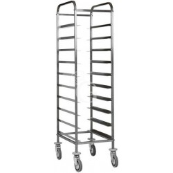 Carrello portavassoi in inox per 10 vassoi