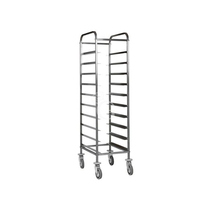 Carrello portavassoi in inox per 10 vassoi Carrello portavassoi in inox per 10 vassoi
