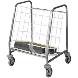 Carrello per ritiro, distribuzione e stoccaggio vassoi portata 130 vassoi L 750 mm x P 650 mm x H 920 mm