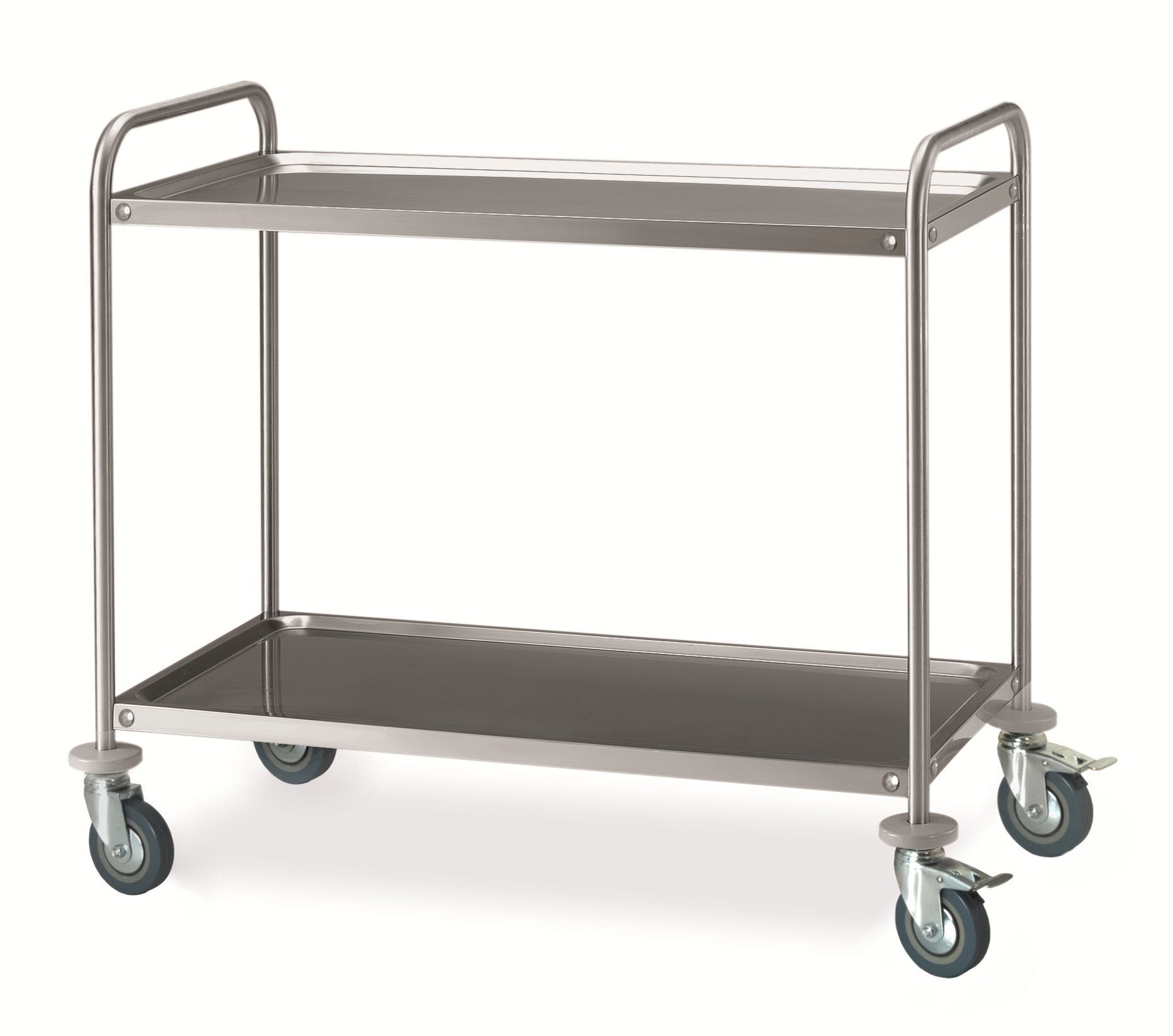 Carrello di servizio in acciaio inox con 2 piani L 1085 mm x P 590 mm x H 935 mm