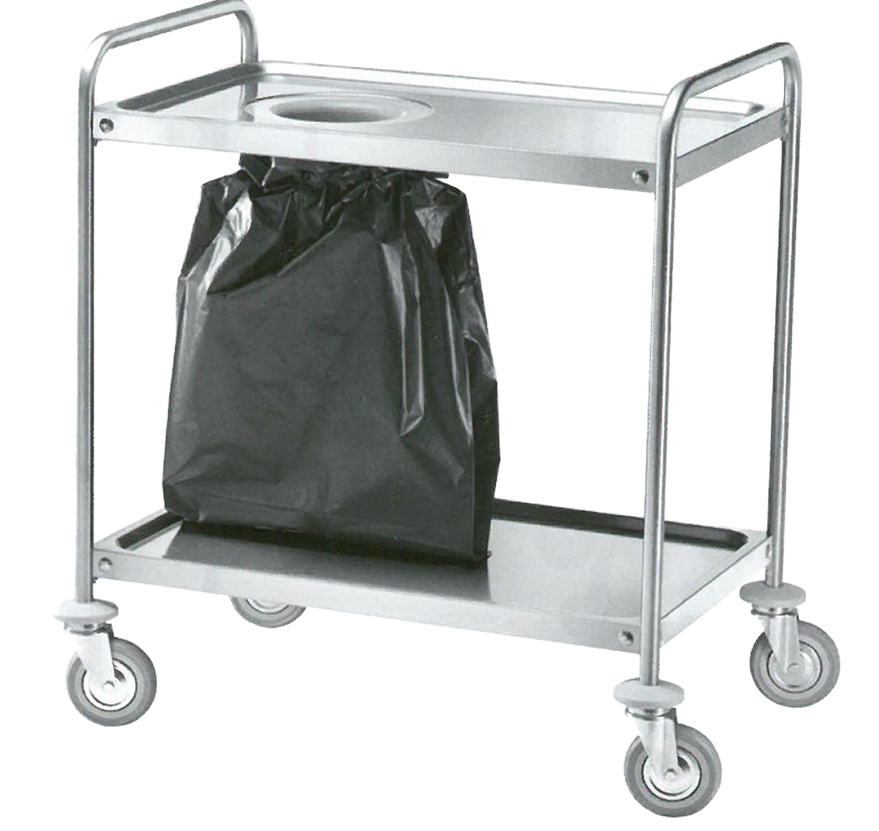 Carrello di servizio in acciaio inox con fori L 900 mm x P 600 mm x H 940 mm
