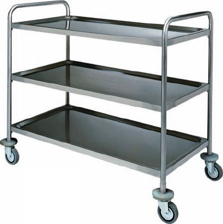 Carrello di servizio 3 piani con struttura tubolare in acciaio inox L 1100 mm x P 600 mm x H 1040 mm