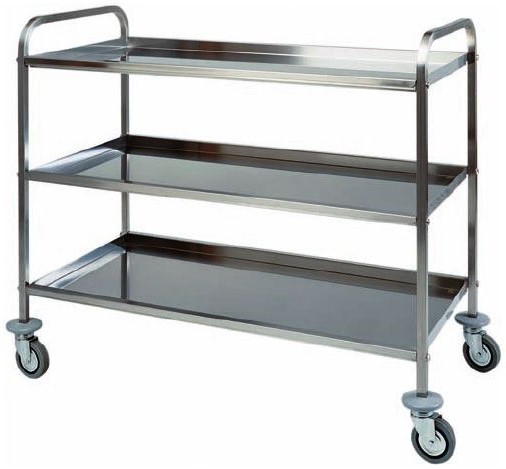 Carrello di servizio 3 piani con struttura in acciaio inox L 1110 mm x P 570 mm x H 960 mm