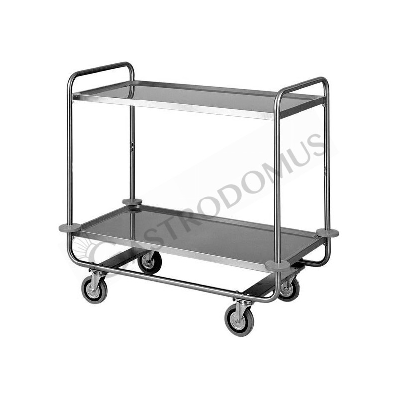 Carrello di servizio 2 piani in acciaio inox L 1100 mm x P 600 mm x H 1000 mm Carrello di servizio 2 piani in acciaio inox L 1100 mm x P 600 mm x H 1000 mm