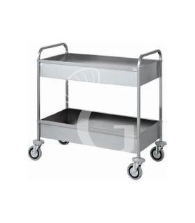 Carrello di servizio 2 vasche in acciaio inox da sbarazzo L 1010 mm x P 570 mm x H 970 mm