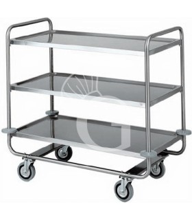 Carrello di servizio 3 piani in acciaio inox L 1100 mm x P 600 mm x H 1000 mm