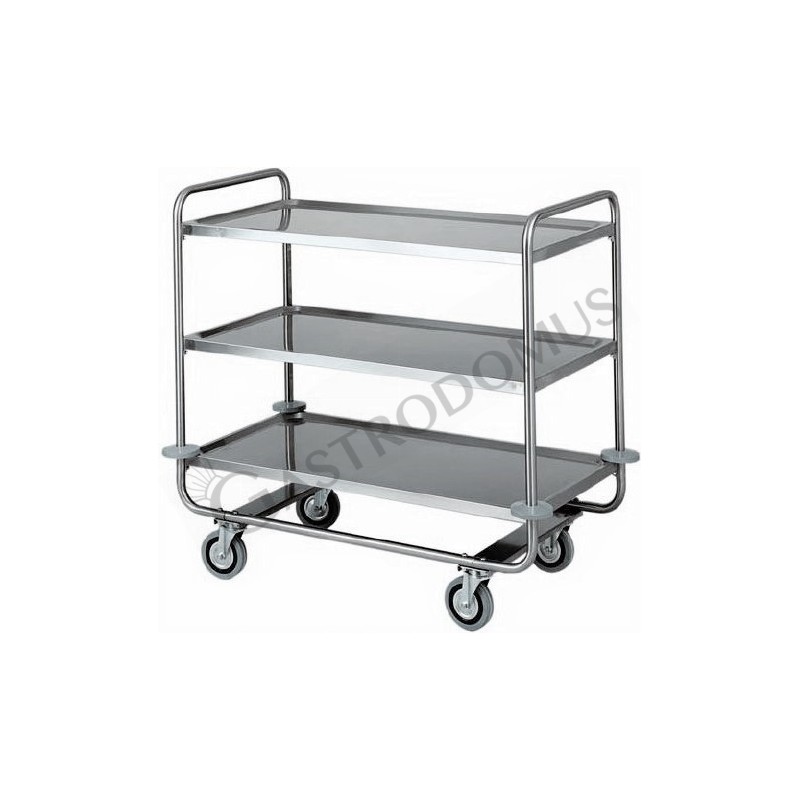 Carrello di servizio 3 piani in acciaio inox L 1100 mm x P 600 mm x H 1000 mm Carrello di servizio 3 piani in acciaio inox L 1100 mm x P 600 mm x H 1000 mm