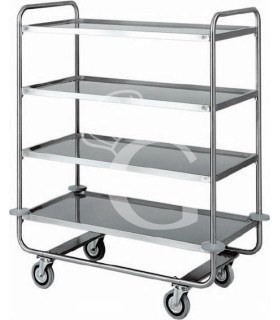 Carrello di servizio 4 piani in acciaio inox L 1100 mm x P 600 mm x H 1300 mm