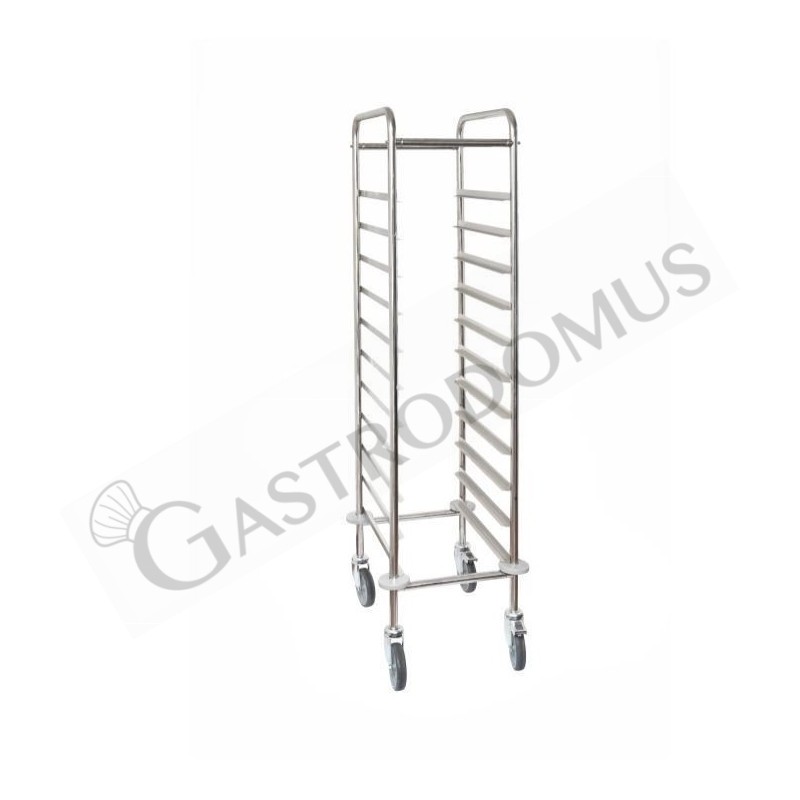 Carrello portavassoi in linea per 11 vassoi di tipo GN1/1 - L 455 mm x P 620 mm x H 1525 mm