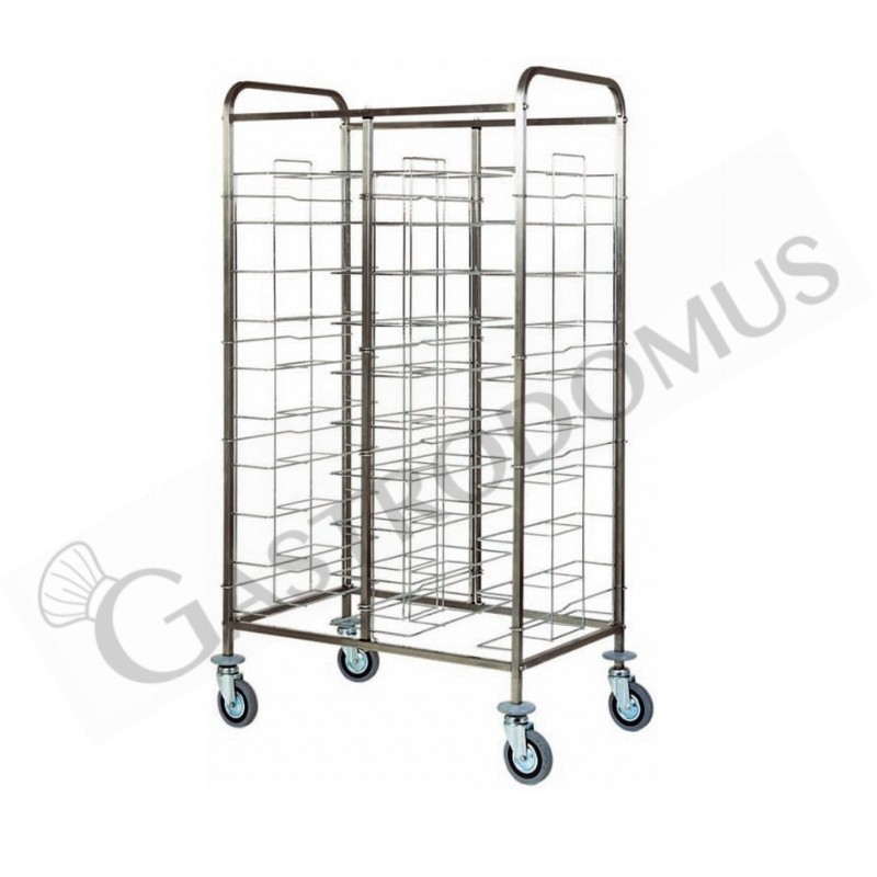 Carrello portavassoi universale in inox per 22 vassoi di dimensione massima 395 mm x 595 mm Carrello portavassoi universale in inox per 22 vassoi di dimensione massima 395 mm x 595 mm