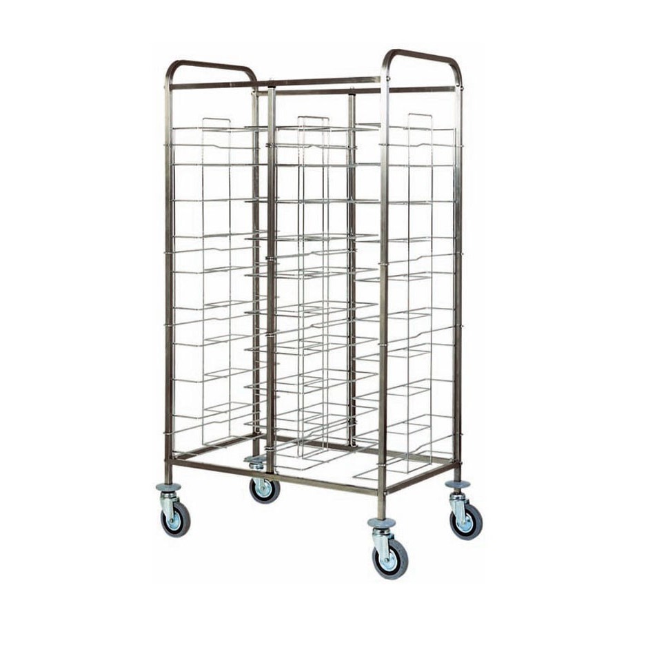 Carrello portavassoi universale in inox per 22 vassoi di dimensione massima 395 mm x 595 mm