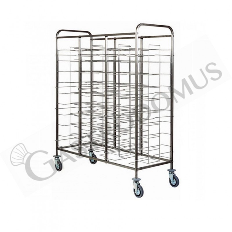 Carrello portavassoi universale in inox per 33 vassoi di dimensione massima 395 mm x 595 mm Carrello portavassoi universale in inox per 33 vassoi di dimensione massima 395 mm x 595 mm