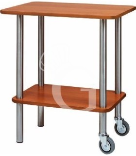 Carrello di servizio Gueridon in acciaio inox, due ruote, L 700 mm x P 500 mm x H 780 mm