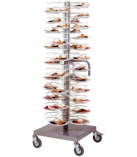 Carrello portapiatti con base e ruote per 96 piatti 250/310 mm - L 700 mm x P 700 mm x H 1750 mm
