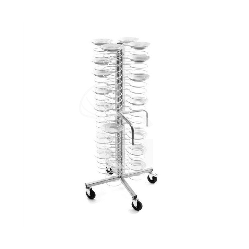 Carrello portapiatti con ruote e griglie cromate per 96 piatti 250/310 L 700 mm x P 700 mm x H 1730 mm Carrello portapiatti con ruote e griglie cromate per 96 piatti 250/310 L 700 mm x P 700 mm x H 1730 mm