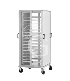 Carrello portapiatti armadiato con 10 griglie verniciate GN 2/1- L 750 mm x P 780 mm x H 1700 mm