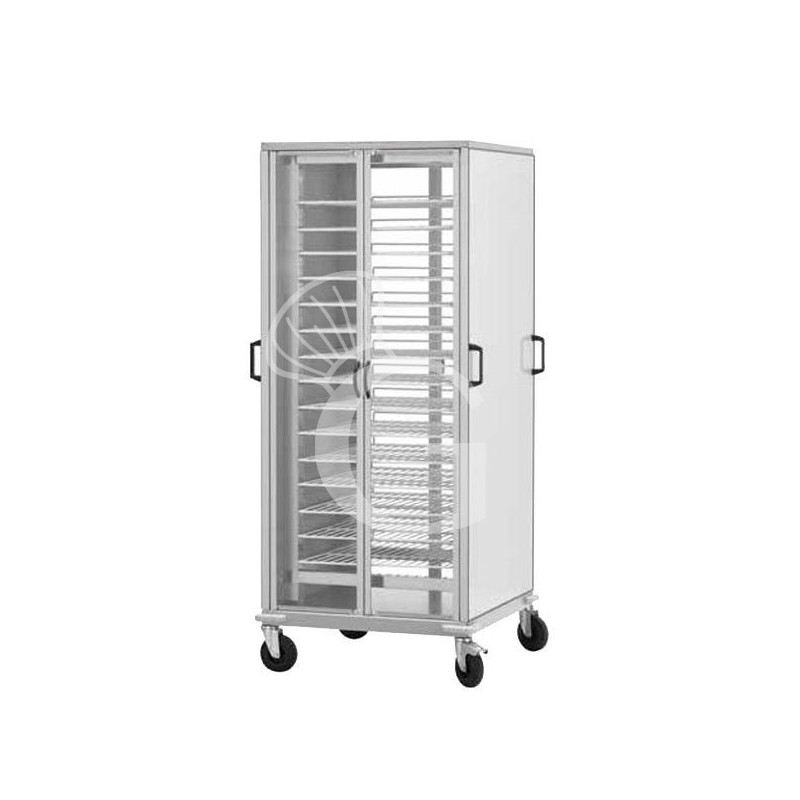 Carrello portapiatti armadiato con 10 griglie verniciate GN 2/1- L 750 mm x P 780 mm x H 1700 mm