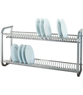 Porta piatti inox da parete - L 1040 mm x P 300 mm x H 550 mm