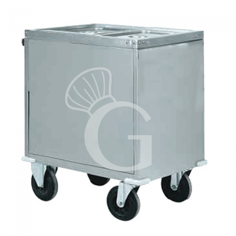 Carrello termico armadiato bagnomaria per 2 bacinelle GN1/1 - L 960 mm x P 680 mm x H 920 mm