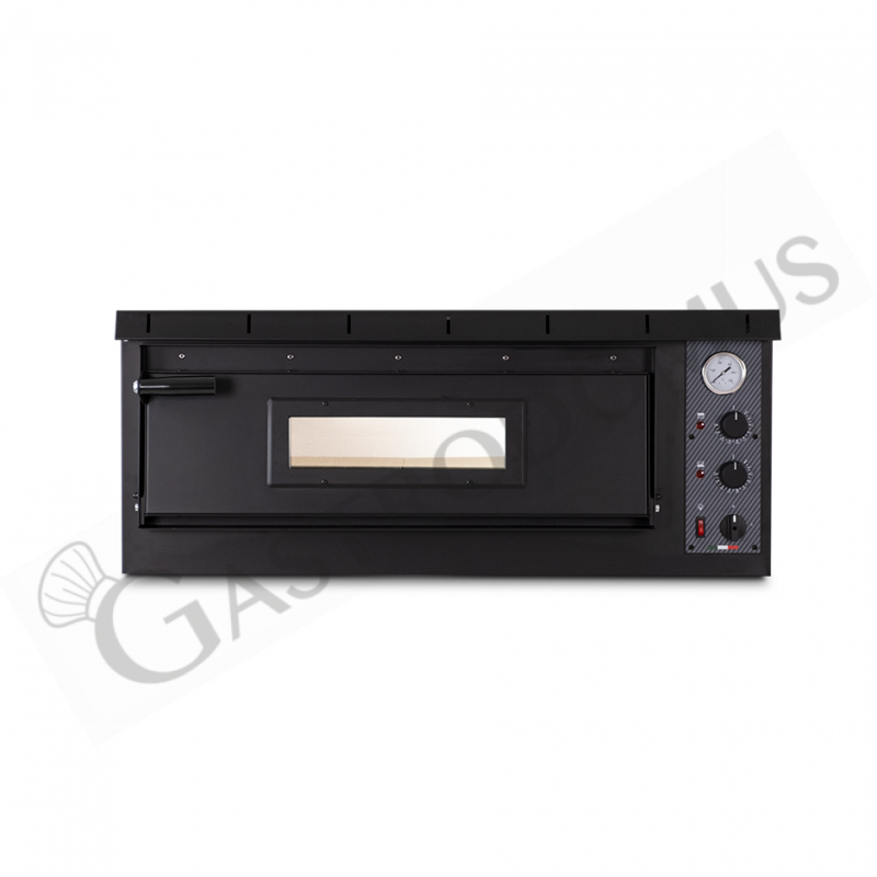 Forno Elettrico 1 camera per 6 pizze diametro 350 mm controllo meccanico con design nero
