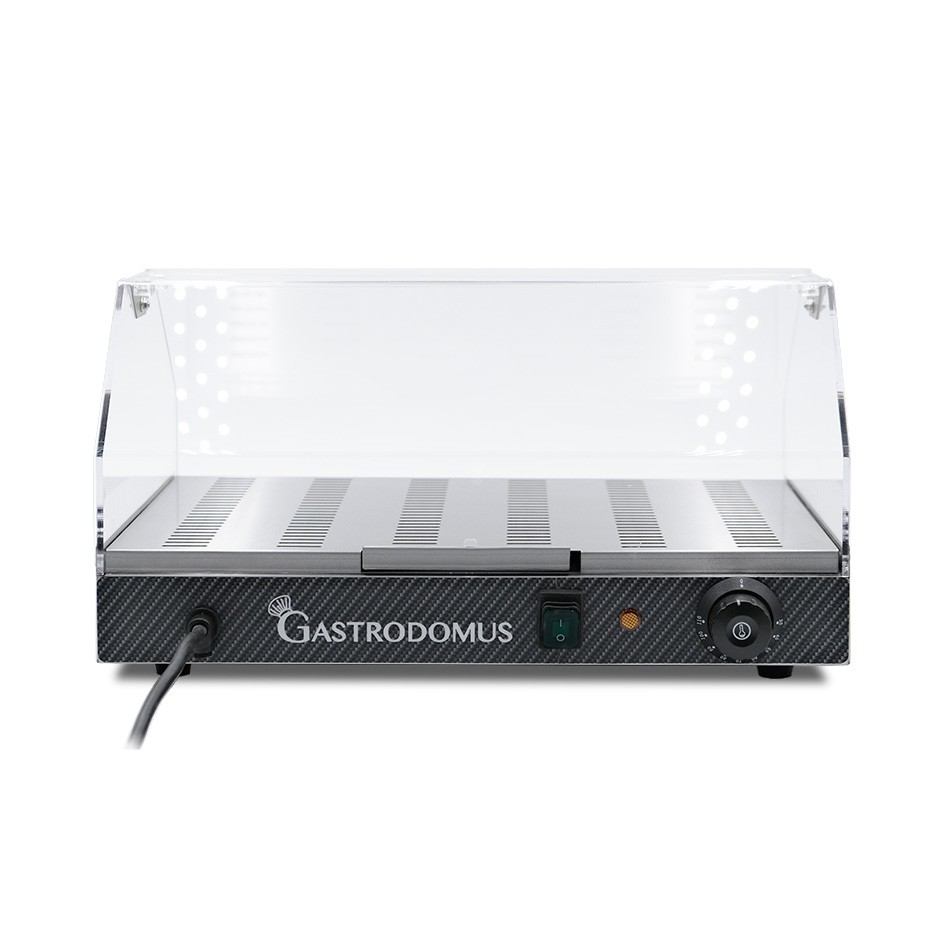 Vetrina Riscaldata inox e plexiglass 1 piano +30°C/+90°C L 500 mm x P 350 mm x H 250 mm