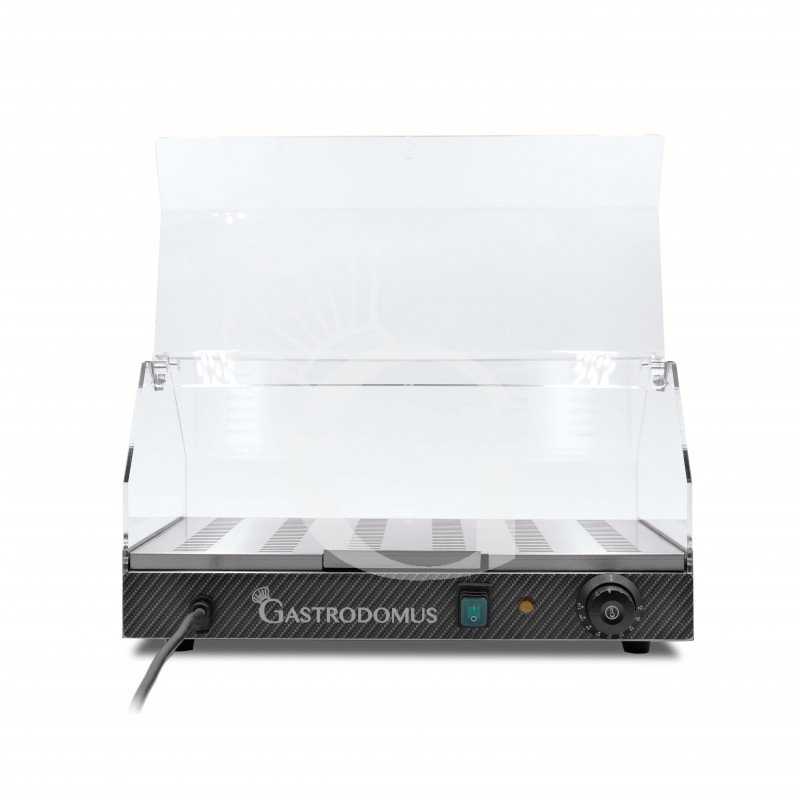 Vetrina Riscaldata inox e plexiglass 1 piano +30°C/+90°C L 500 mm x P 350 mm x H 250 mm