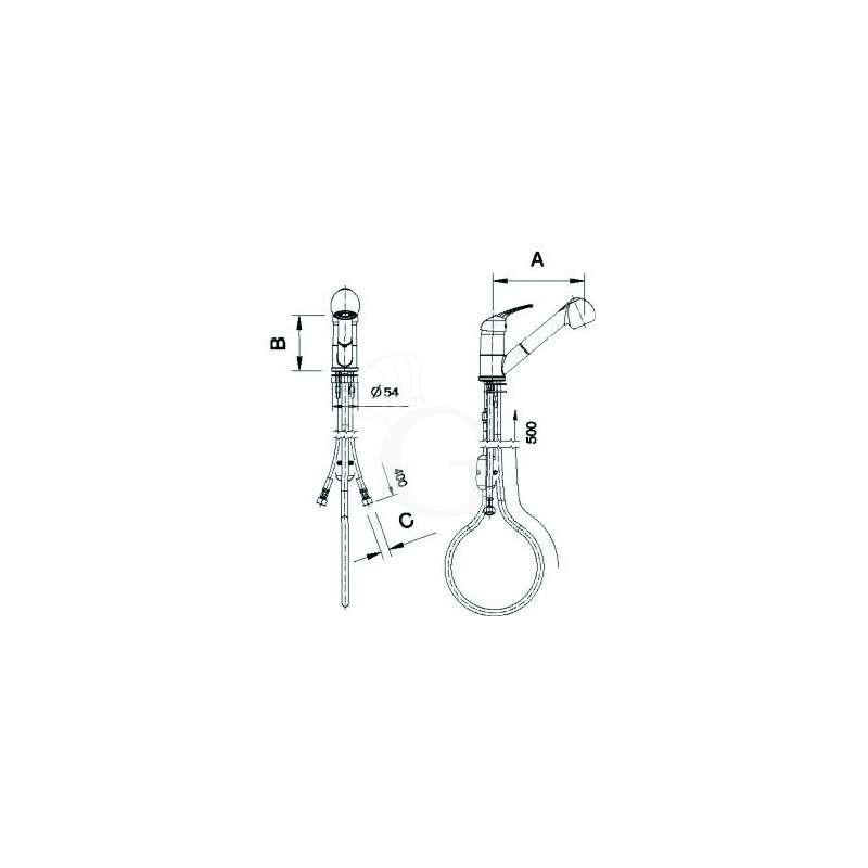 rubinetto miscelatore monoforo monocomando doccia estraibile con leva corta