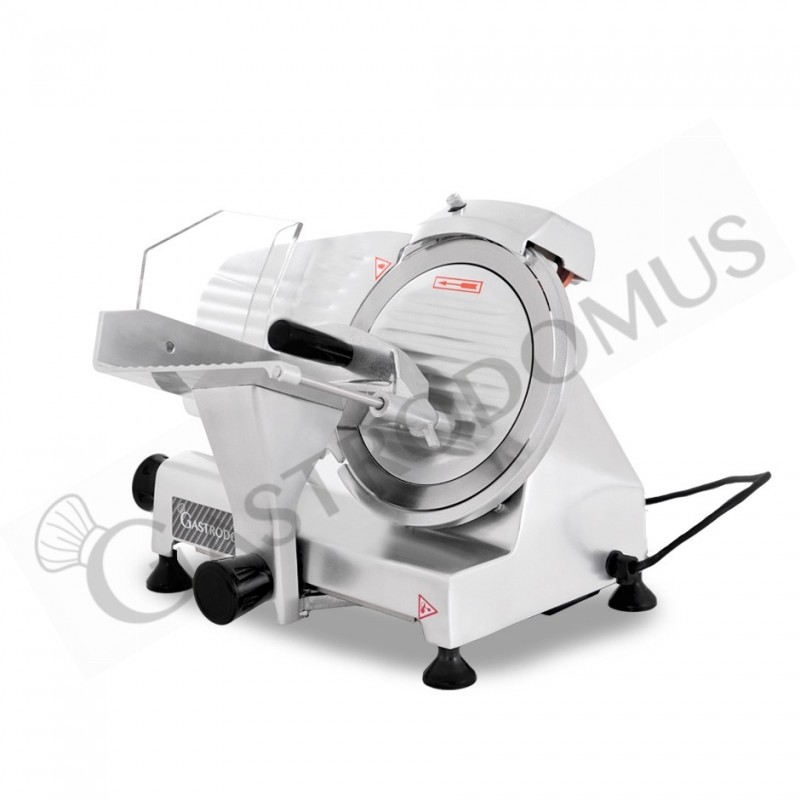 Affettatrice a gravità semiautomatica in acciaio inox anodizzato lama diametro 220 mm - Monofase