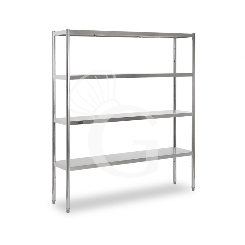 Scaffale Acciaio Inox 4 ripiani L 1600 mm x P 400 mm x H 1800 mm