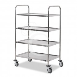 Carrello di servizio in acciaio inox con 4 piani L 1000 mm x P 500 mm x H 1500 mm