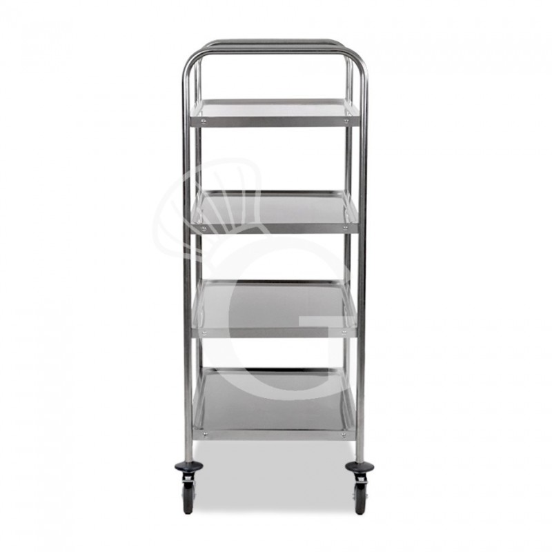 Carrello di servizio in acciaio inox con 4 piani L 1000 mm x P 600 mm x H 1500 mm
