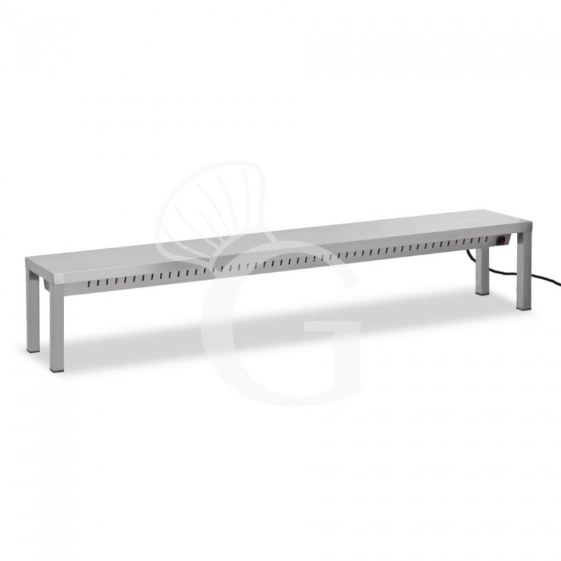Ripiano singolo riscaldato L 2000 x P 300 x H 350 mm, completo di lampade