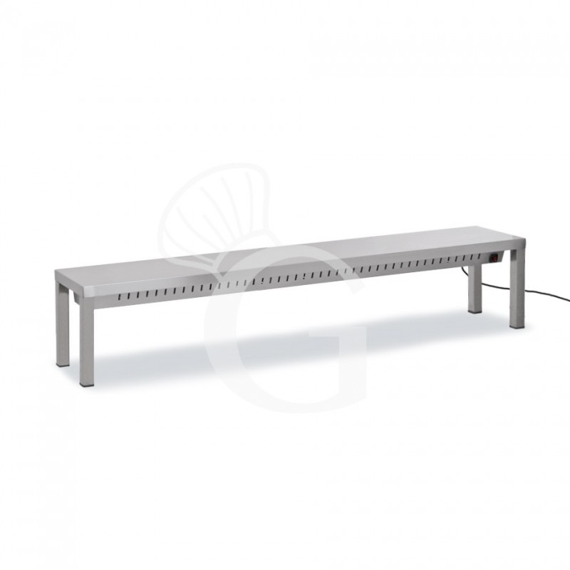 Ripiano singolo riscaldato L 1400 x P 300 x H 350 mm, completo di lampade