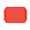 Vassoio rettangolare in polipropilene colore rosso - dimensioni L 430 mm x P 300 mm x H 20  mm