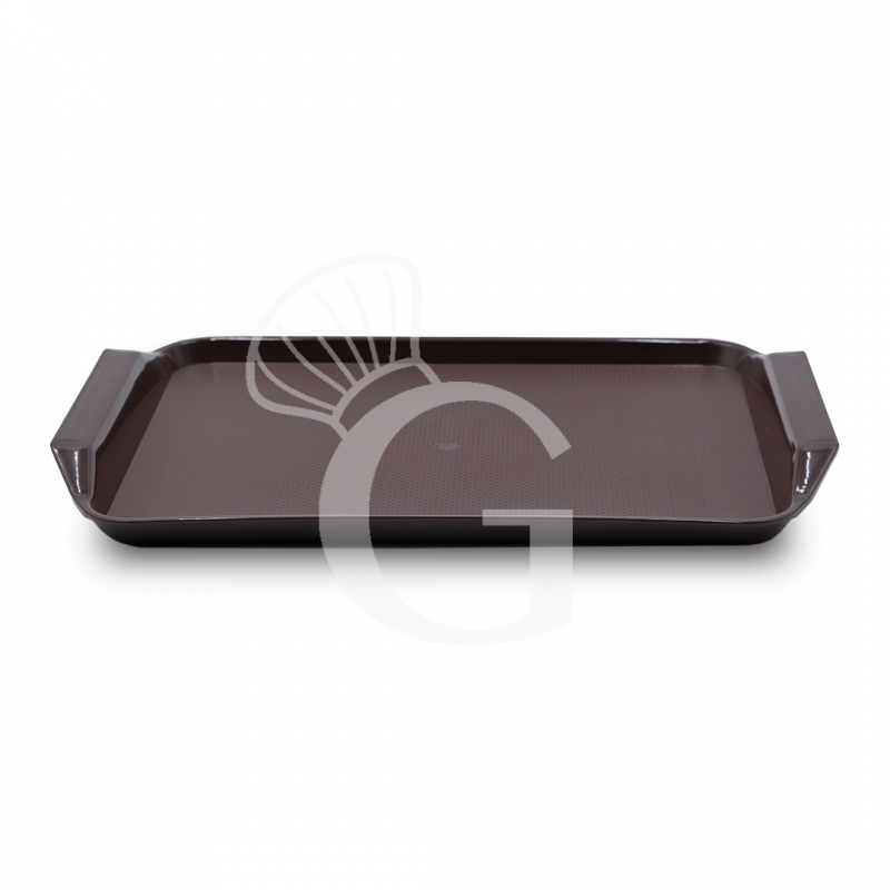 Vassoio rettangolare in polipropilene colore marrone - dimensioni L 430 mm x P 300 mm x H 20  mm