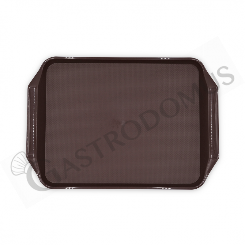 Vassoio rettangolare in polipropilene colore marrone - dimensioni L 430 mm x P 300 mm x H 20 mm Vassoio rettangolare in polipropilene colore marrone - dimensioni L 430 mm x P 300 mm x H 20 mm