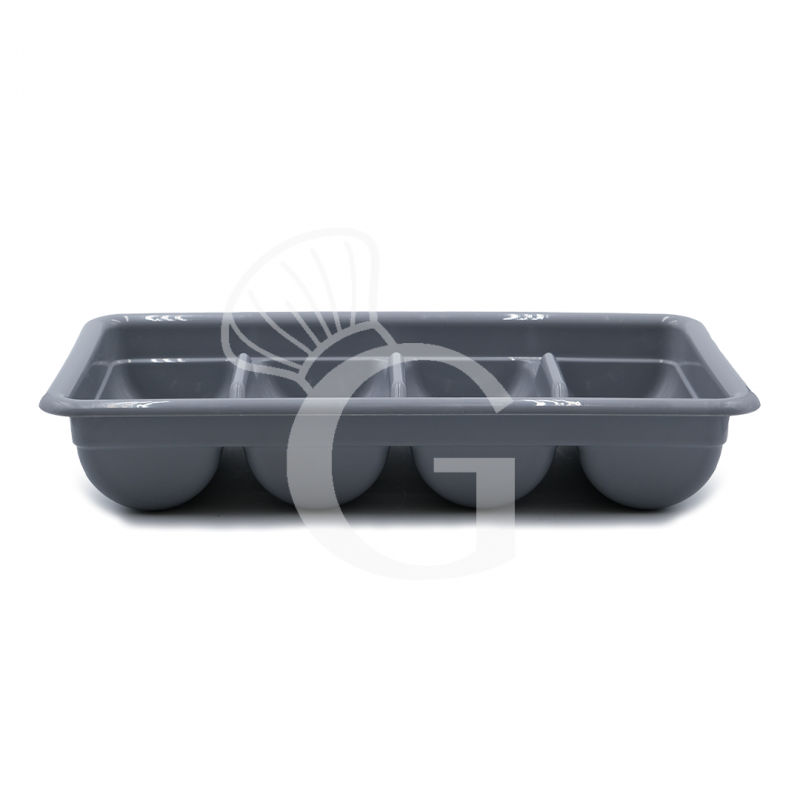 Portaposate in polipropilene colore griglio - 4 scomparti, dimensioni L 520 x P 240 x H 95 mm Portaposate in polipropilene colore griglio - 4 scomparti, dimensioni L 520 x P 240 x H 95 mm