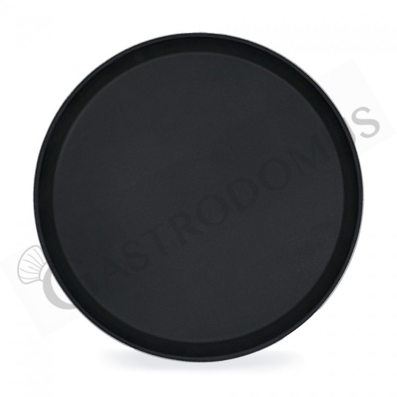 Vassoio rotondo antiscivolo in fibra di vetro colore nero - Ø 355 mm