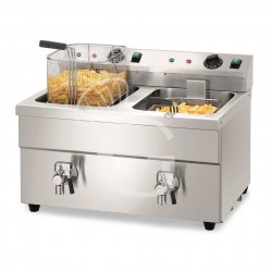 Friggitrice da banco ad induzione 2 vasche 8+8 LT 3500+3500 W Monofase