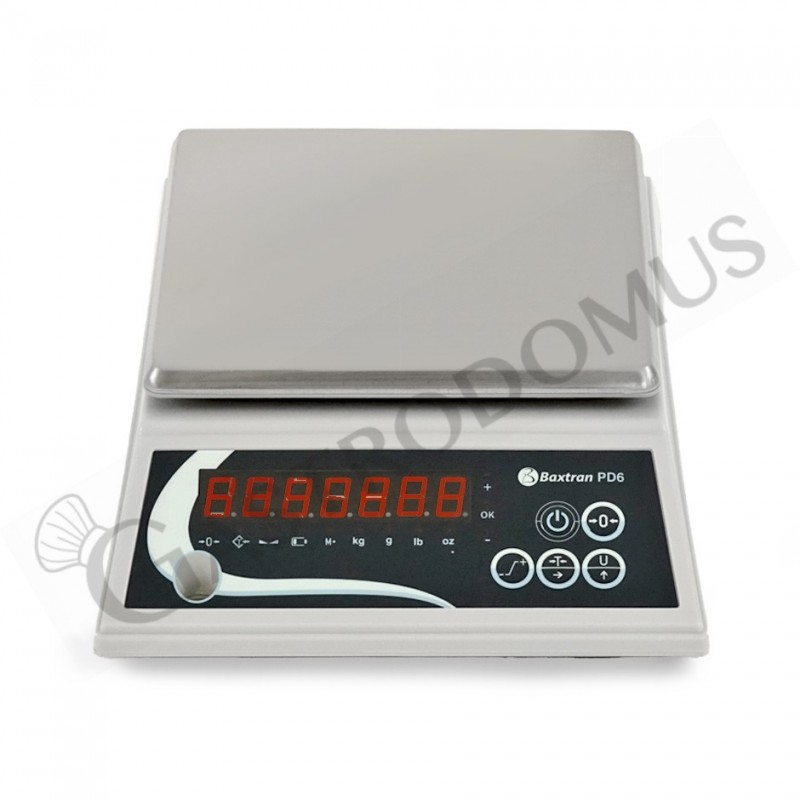 Bilancia in ABS controllo del peso display LED portata 6 Kg precisione 1 g L 205 mm x P 250 mm x H 80 mm