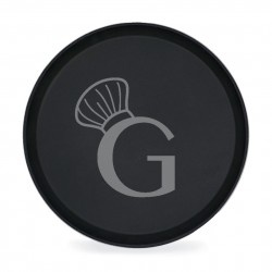 Vassoio rotondo antiscivolo in fibra di vetro colore nero- Ø 400 mm